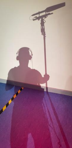 Boom shadow sound recordist boom operator film shoot
